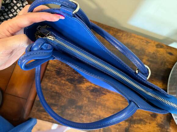 Tuscany Leather Italian Cobalt Blue Leather Convertible Backpack Tote Bag